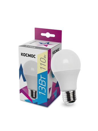 Лампа светодиодная LED 13Вт 220В Е27 D60х108 3000 теплый А60 Космос - LkecLED13wA60E2730