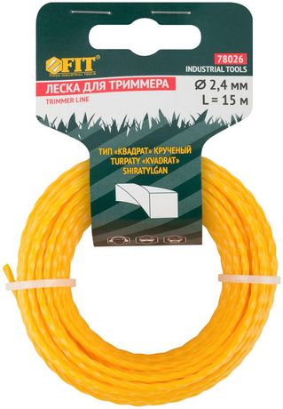 Леска для садовых триммеров крученая ''Квадрат'' 2.4 мм х 15 м - 78026 РОС
