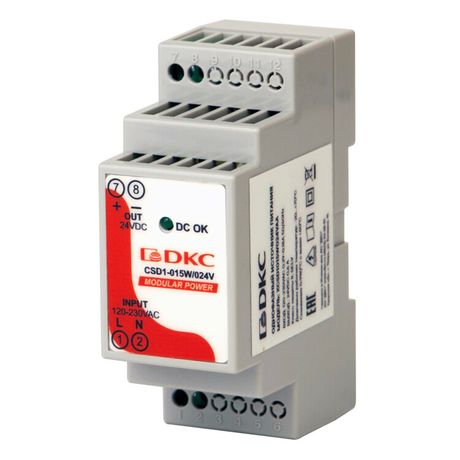 Источник питания "MODULAR POWER", однофазный, 15Вт, 0.6А, 24В | XCSD1015W024VAA DKC ДКС