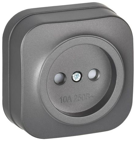 Розетка ОП GLORY РСш20-2-ХСм 10А без заземл. защ. шторки сталь матов. IEK ERH13-K46M-10