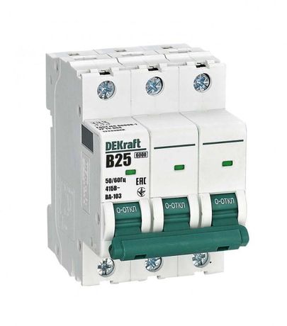 Автоматический выключатель ВА-103 3P 25А B 6кА новый - 12243DEK APC