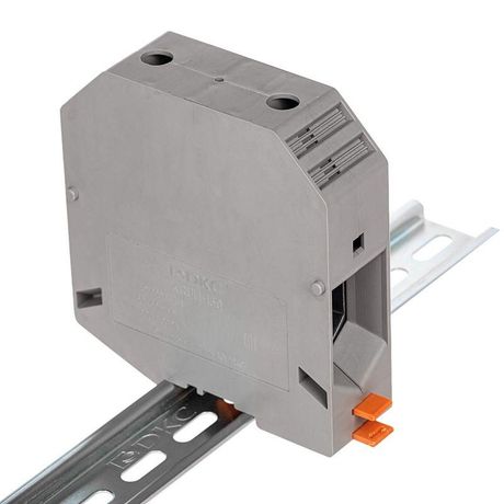 Клемма проходная , винтовой зажим, 2 точки подключения, 150 кв.мм, серая - KRUH-150 ДКС