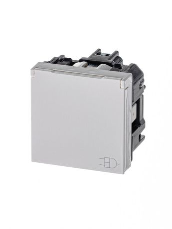 Механизм розетки 1-м СП 2мод. Zenit 16А IP21 250В с заземл. Schuko защ. шторки крышкой альп. бел. ABB 2CLA228810N1101 N2288.1 BL