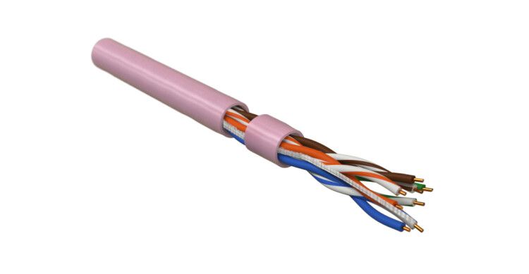 Кабель витая пара неэкранир. U/UTP кат.5E 4 пары 24 AWG ОЖ solid LSZH нг(А)-HF -20град.C-+75град.C UUTP4-C5E-S24-IN-LSZH-PK-305 гарантия: 15 лет компонентн./25 системн. роз. (уп.305м) Hyperline 444259