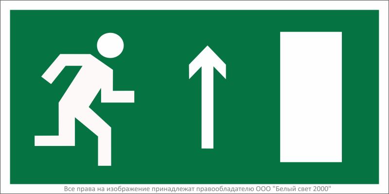 Знак безопасности NPU-2010.E11 "Напр. к эвакуационному выходу прямо (прав.)" Белый Свет a18028 BS
