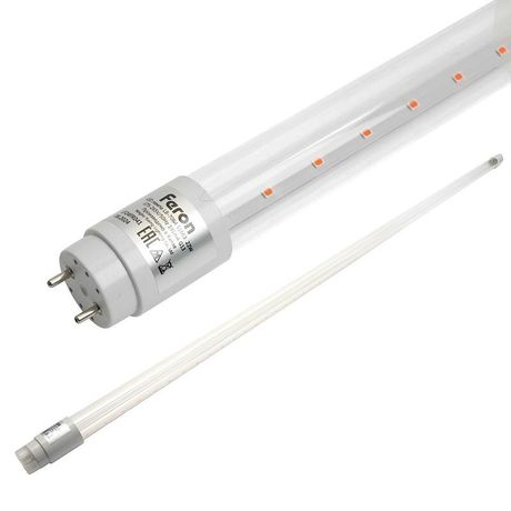 Лампа светодиодная для растений, T8 (22W) 230V G13 стекло, 1,2м, красно-синий спектр LB-7064 | 51663 FERON