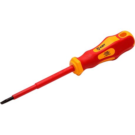 Отвертка диэлектрическая шлицевая SL3х100 серия ПРОФИ для работ под напряжением до 1000 В - 78608 КВТ