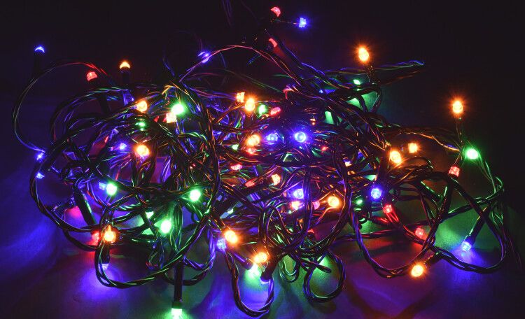 Гирлянда светодиодная нить 10м 100RGB IP20 зеленый шнур 230В контр. 8 режимов | LGDB110-3-100-10-G-S-20 IEK