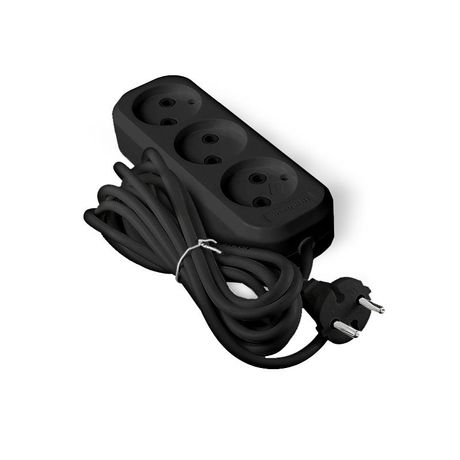 Удлинитель UNIVersal У6-639 М ПВС 2*0,75 3гн. б/з 3м (еврослот) черный - 2005 Союз