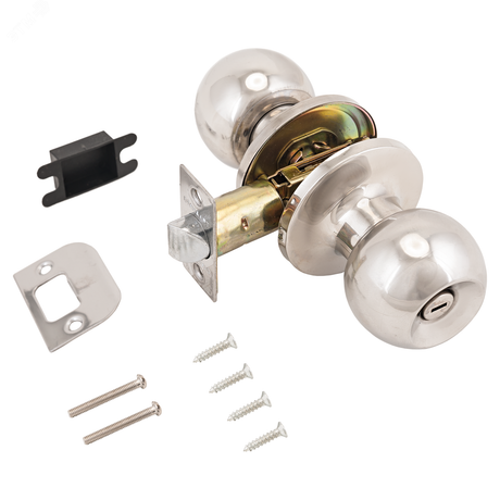 СТАНДАРТ 607 BK CP хром - 9870 Ручка-защелка для межкомнатных дверей ПТК