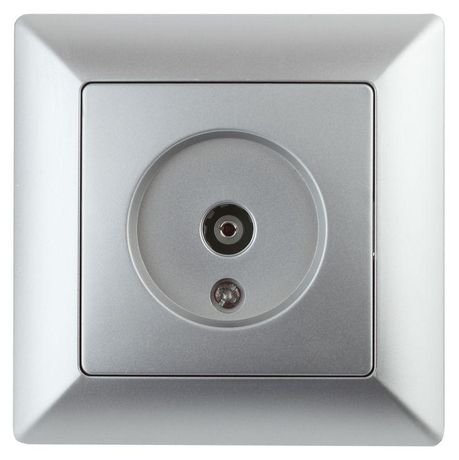 Розетка телевизионная одиночная TV 1-м СП Solo 4-301-03 алюм. Intro Б0043370 ЭРА