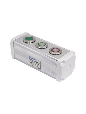 Пост управления BXM47-A3/22-65У1 1 лампа 220В зел. + цилиндрическая кнопка 1C1NO1NC красн. Электротехник ET249212