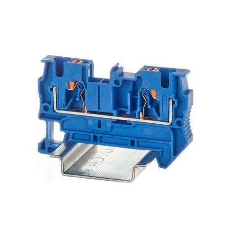 Клемма проходная , зажим push-in, 2 точки подключения, 4 кв.мм, синяя - VPR-4-BU ДКС