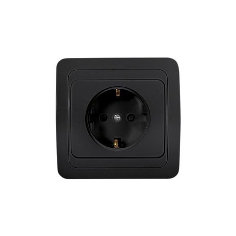 Розетка 1-местн.с заземл. CLASSICO IP20 2028В черн. IN HOME 4690612061108
