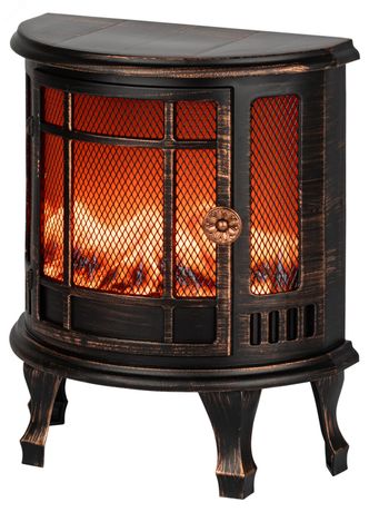 Новогодний декоративный светильник камин Печь, черный, 3 LED, 2*LR14(C), USB, 24*17*33 см EGNIK -P02 - Б0060487 ЭРА