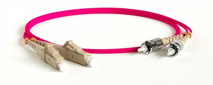 FC-D2-504-LC/PR-ST/PR-H-0.5M-LSZH-MG Патч-корд волоконно-оптический (шнур) MM 50/125(OM4), LC-ST, 2.0 мм, duplex, LSZH, 0.5 м | 378207 Hyperline