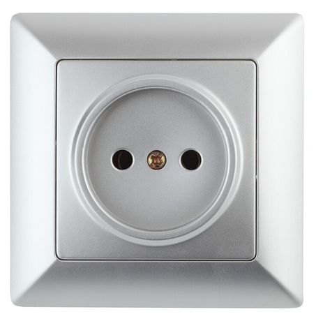 Розетка однофазная скрытого монтажа, в рамку без шторок алюминий 16А 250В IP20 4-201-03 Intro Solo - Б0053643 ЭРА