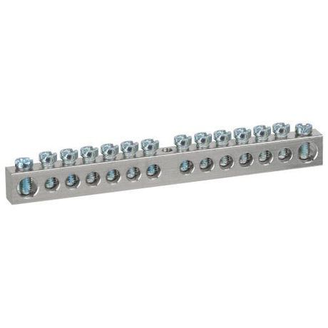 Шина NO-224-82 PEN земля-ноль 6х9мм 14/1 никелированная с креплениями по центру | Б0062876 ЭРА