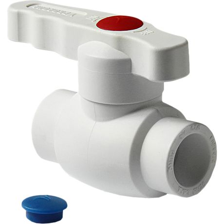 Кран шаровой 25 стандартнопроходной полипропиленовый PPR белый - PA44010 PRO AQUA