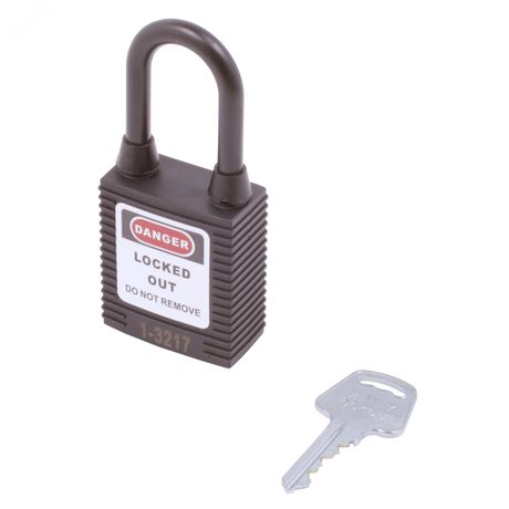 Замок безопасности навесной нейлоновая дужка BD-G15DP Black - 11058 ПТК