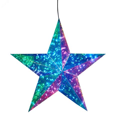 Светильник декоративный Звезда на батарейках 3AA не в комплекте 100 светодиодов Белый свет Цвет корпуса радужный TM Uniel ULD-R505 3АА STAR - UL-00011055