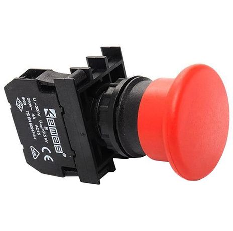Кнопка "Грибок" 1НО без фиксации красн. EMAS B100MK