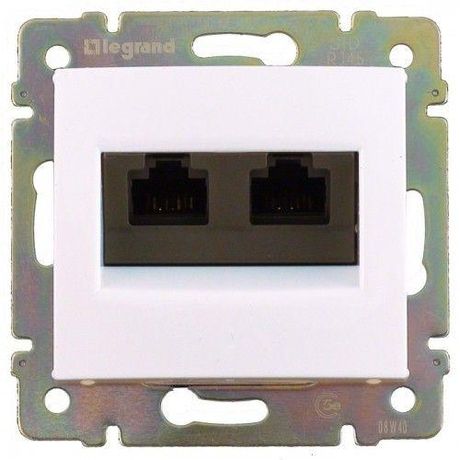 Механизм розетки комп. СП Valena RJ45 CAT.5 2 вых. UTP бел. блист. Leg 694292 Legrand