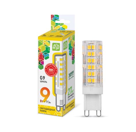 Лампа светодиодная LED-JCD-standard 9Вт 230В G9 3000К 810Лм | 4690612026640 ASD