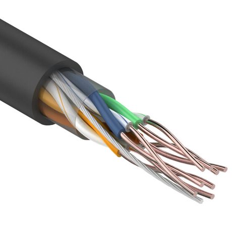 Кабель витая пара U/UTP кат.5E 4х2х24AWG solid CU ZH нг(А)-HF OUTDOOR черн. (уп.305м) Rexant 01-0065 MEET