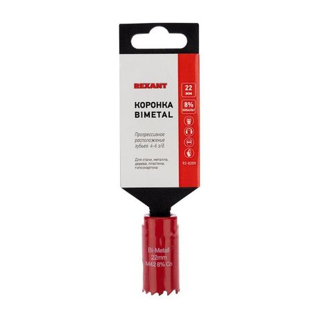Коронка Bimetal 22 мм | 92-0209 REXANT MEET