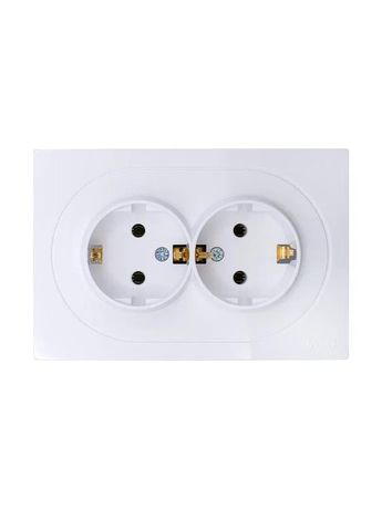 Розетка 2-м СП OSEN с заземл. ПБТ механизм бел. LEZARD 743-0200-127B