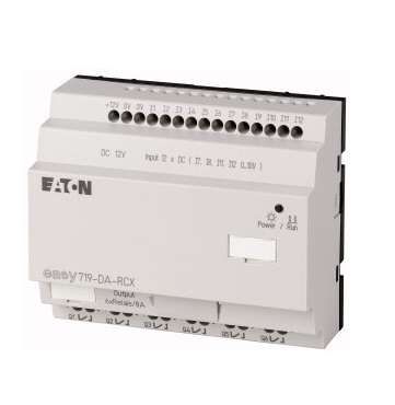 Программируемое реле 12VDC, цифровые, 12 DI (4 могут использоваться как аналог.), 6DO, 10А, часы реального времени, EASY719-DA-RCX10 - 104586 EATON