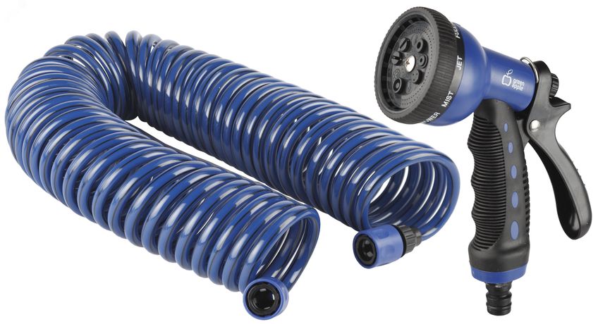 Набор Шланг спиральный с коннекторами + пистолет-распылитель. 15мм х 9мм (3/8). 8 бар (6/48) GWSM6-033 - Б0003089 ЭРА