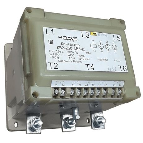 Контактор вакуумный КВ-2-250-2-ДВ3 110В 4НО+4НЗ ЧЭАЗ A8119-T776018410