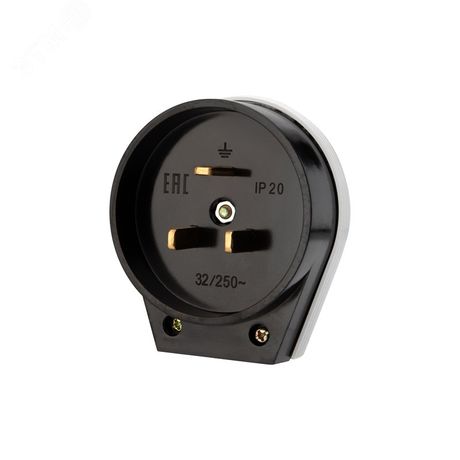 Вилка ВШ для электрической плиты 32 А, 250 В, 2Р+РЕ (ОУ) черная | 11-8930 REXANT MEET