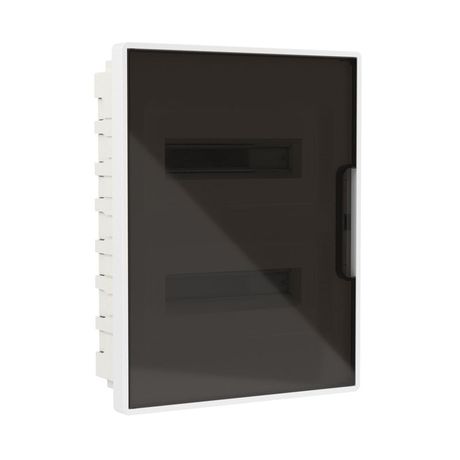 Щиток встраиваемый FRAME 24мод с тонированной дверцей 4 шинами PEN (2шт на 8 отверст. и 2шт 6 отверст.) бел. DKC F24B1WD ДКС