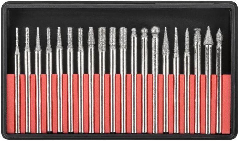 Шарошка усиленная сталь с алмазным напылением штифт d3мм 20шт КУРС 36483