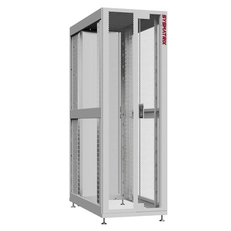 Шкаф серверный 48U 600х1070 передняя дверь: двустворчатая перфорированная IP20. задняя одностворчатая глухой металл IP51. боковые панели: без. цвет: серый RAL7035 - NS 6148.7420 SYSMATRIX