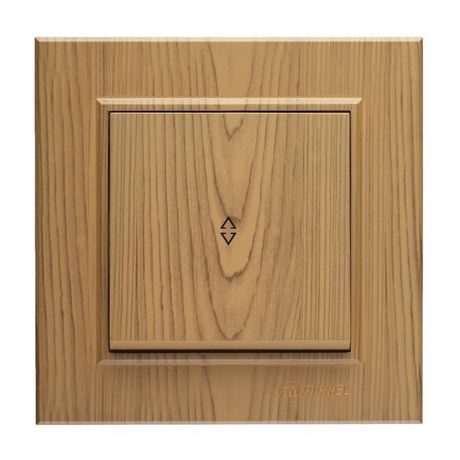 Переключатель 1-кл. СП Karea 10А IP20 дуб с подсветкой Makel 56101025