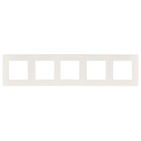 Рамка для розеток и выключателей серия 12 12-5105-01 на 5 постов, сатин, белый | Б0052539 ЭРА