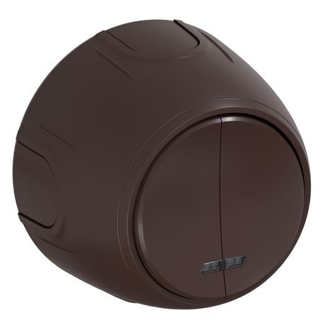 Выключатель двойной Rotondo с подсветкой, цвет коричневый - 7700868 ССТ