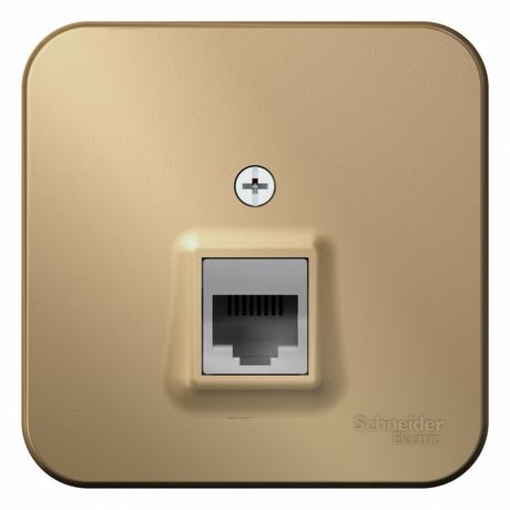 Розетка компьютерная 1-м ОП Blanca RJ45 кат.5E с изолир. пластиной титан SE BLNIA045004 APC