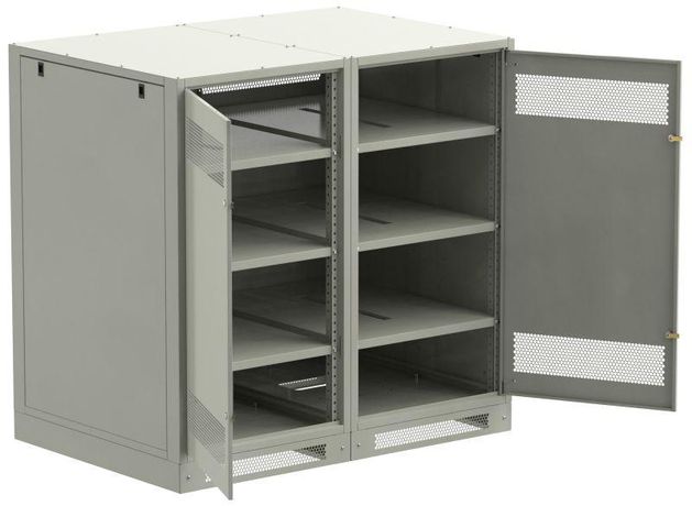 Шкаф LINEA B (пустой) 1350х1400х950мм двустворчатая металлическая дверь серый - LB35-13H49-2M IEK