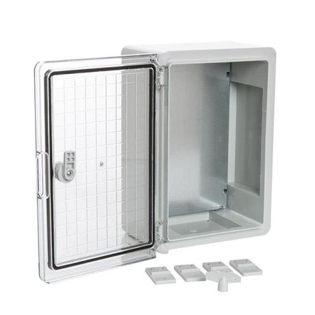 Корпус пластиковый с монтажной панелью ЩМП IP65 прозрачная дверь 350х250х150 | PR08.26490 Промрукав Строитель
