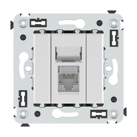 Компьютерная розетка RJ-45 в стену, кат.6 одинарная экранированная, "Avanti", "Белое облако" | 4400393 DKC ДКС DKC арт. 4400393