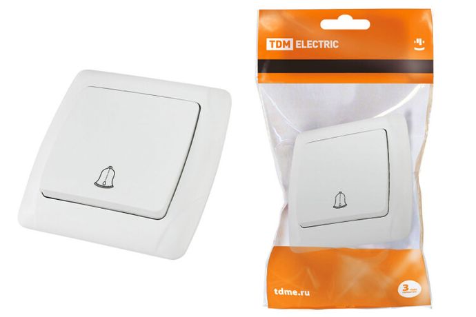 Кнопка звонковая 6А белая "Онега" | SQ1805-0007 TDM