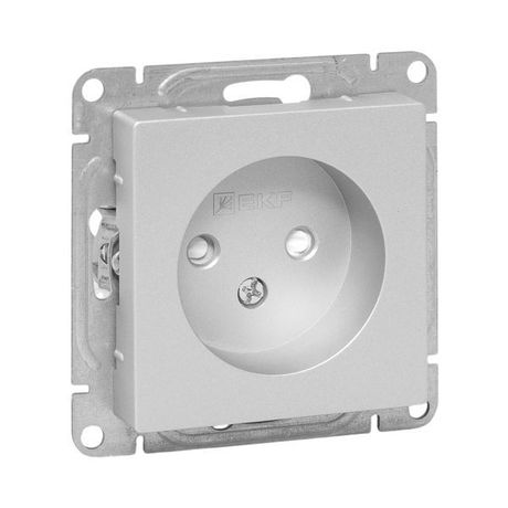 Механизм розетки, 16А, без заземления, со шторками, алюминий Эпика EKF | UP1-SOA-101