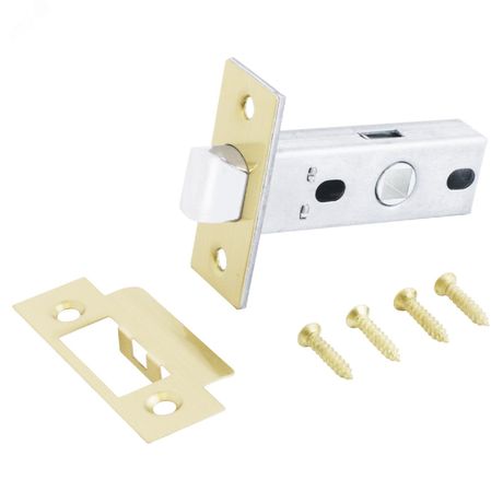 Защелка врезная универсальная без ручек для деревянных межкомнатных дверей, АЛЛЮР АРТ L45-8 SB золото матовое - 11211 ПТК