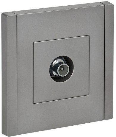 Розетка TV проходная FORTE&PIANO FP529 сталь IEK FP-A10-P-K46