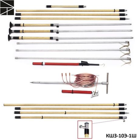 Заземление переносное для воздушных линий КШЗ-10Э-1Ш сечен. 25мм ЭЛЕКТРО ТРЕЙД ET-Z214-25